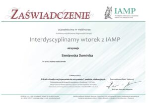 Zaświadczenie z konferencji Problemy współczesnej diagnostyki i terapii